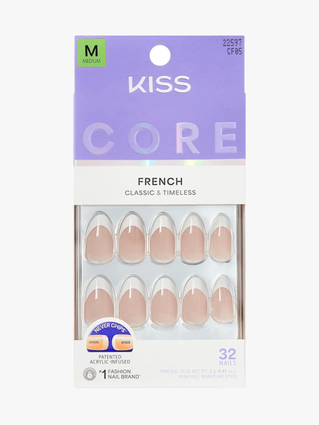 Kiss Core Press On Nails in branded component on a light gray background